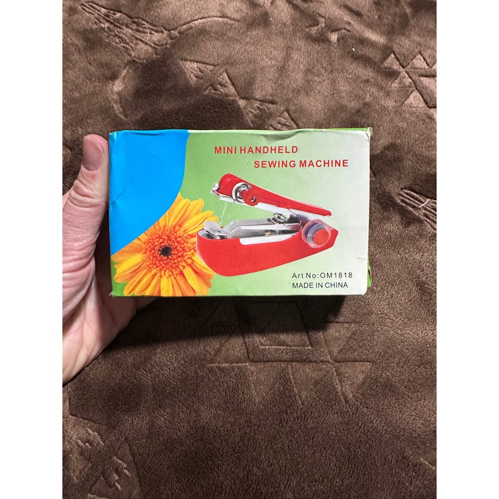 Mini Handheld Sewing Machine Red EUC